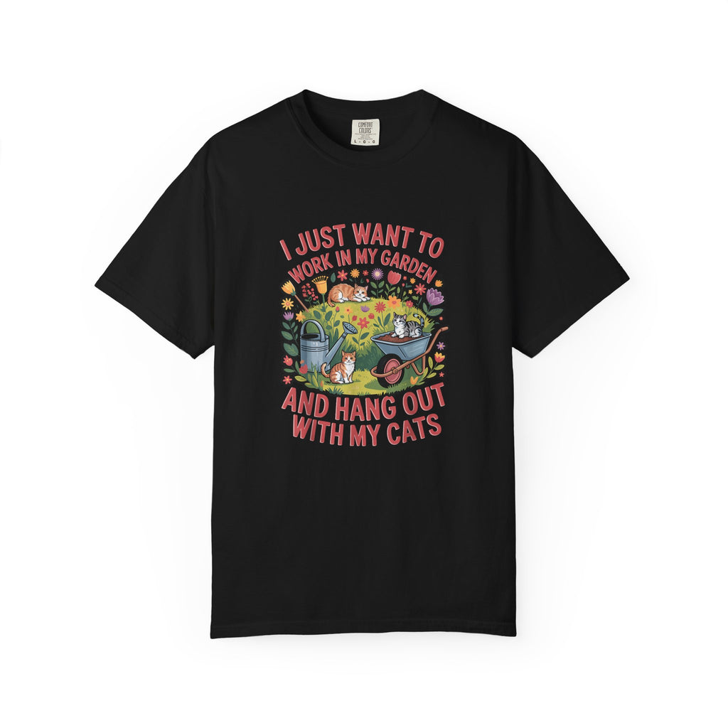 Work in My Garden Chill with My Cats T-shirt